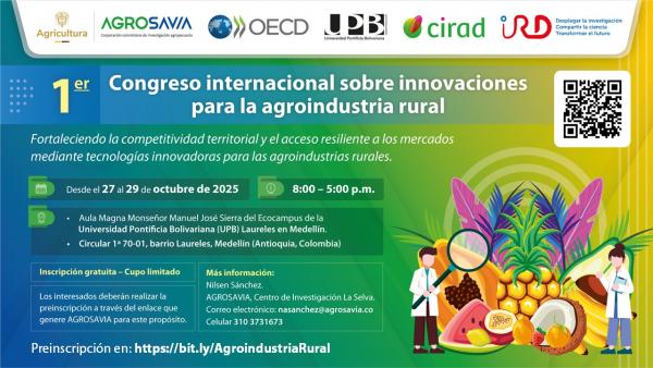 Banner del primer Congreso internacional sobre innovaciones para la agroindustria rural © Agrosavia.