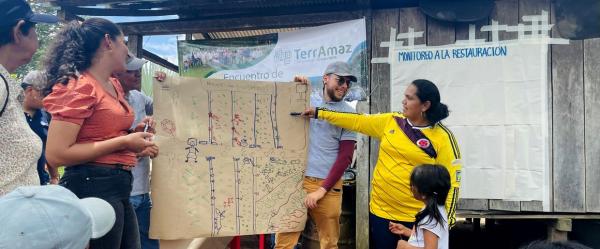 Beneficiaries of the TerrAmaz project explain the rotational grazing system practised in Guaviare, Colombia © Cristina Rosero Ramírez, CIRAD