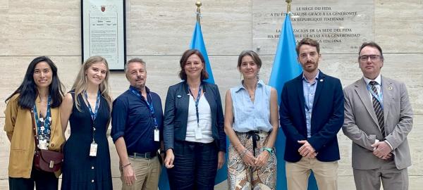 The International Innovation Hub (IIH) delegation visiting IFAD. 3rd from right, Lisa Blangy, Head of CIRAD's Research Impact and Marketing Service © IRD, C. Aubert