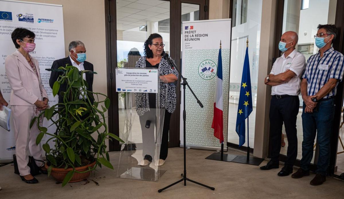 Discours d'inauguration de Frédérique Vidal, Ministre de l’Enseignement supérieur, de la Recherche et de l’Innovation. © M. Dailloux, Cirad