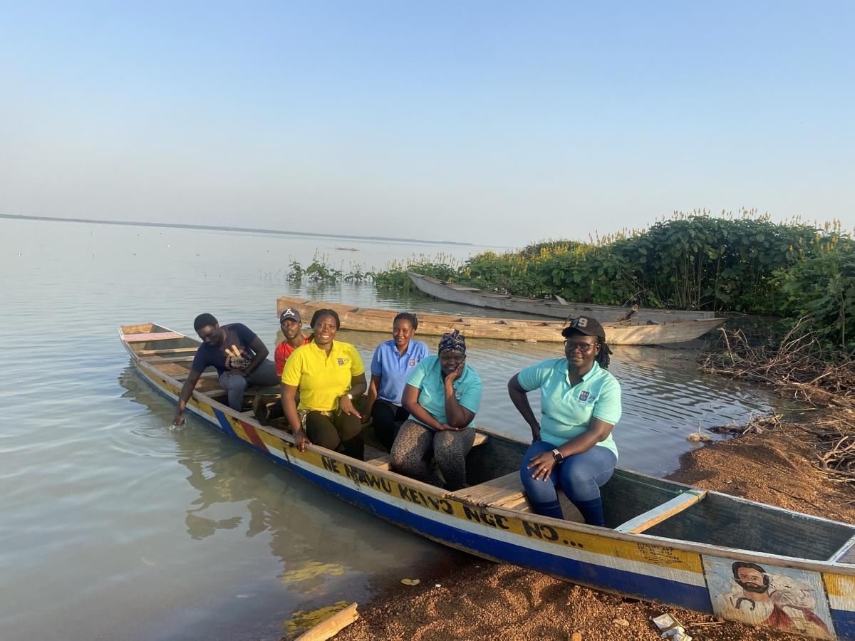 Enumerators cross rivers and ride rough tracks to reach remote maize-growing communities in Bono East &copy; Bless Banir Yaraye