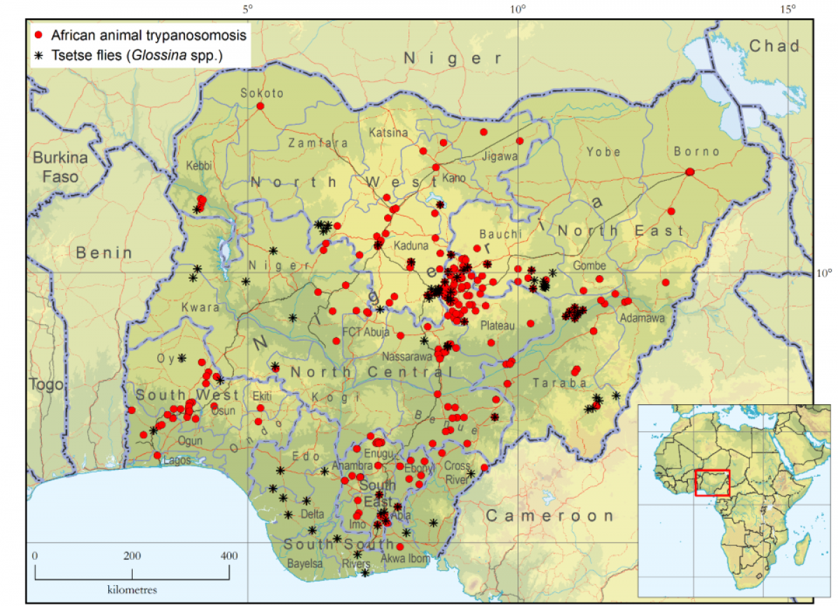Occurrence of African animal trypanosomosis and tsetse flies
