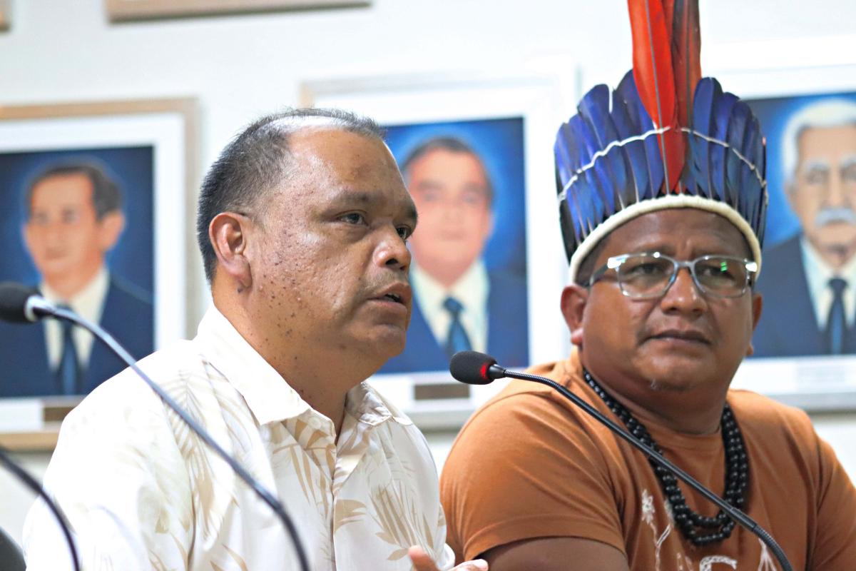 Silvio Van der Pilj, Presidente del GCCPABG y Edmilson dos Santos Oliveira, CCPIO, en la ceremonia de apertura del evento, Belén, Pará © Ronaldo Macedo da Rosa, Embrapa