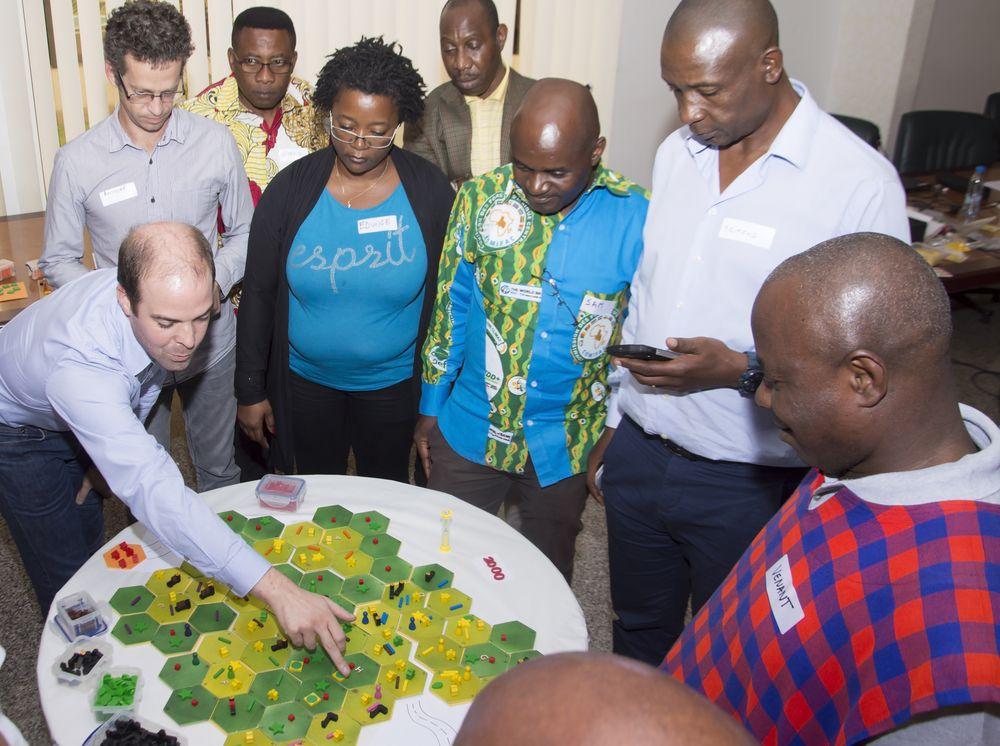 In Brazzaville, it was a game that served to unlock talks on  indicators and rules for the management of Intact Forest Landscapes in Forest Stewardship Council-certified concessions © C. Garcia, CIRAD