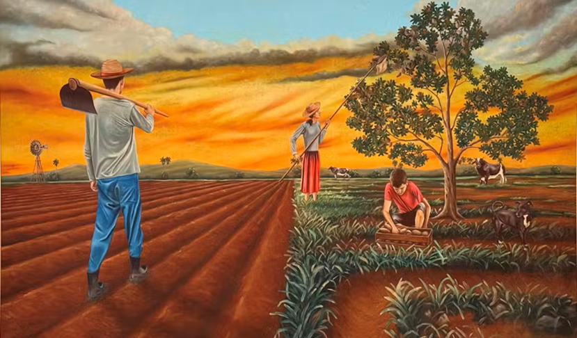 Peinture ornant les murs d'une station de recherche agricole cubaine. © R. Belmin, CIRAD