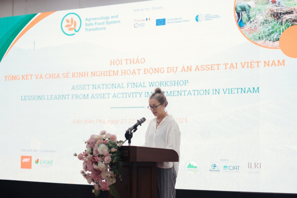 Des representants de groupes d’agriculteurs assistent a l’atelier national de cloture du projet ASSET dans la province de Dien Bien.