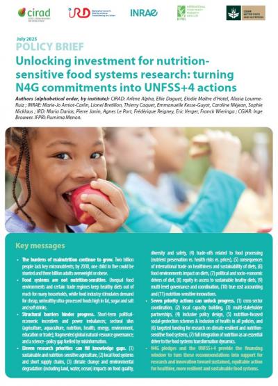 Unlocking investment for nutrition‑sensitive food systems research: turning N4G commitments into UNFSS+4 actions (Cover)