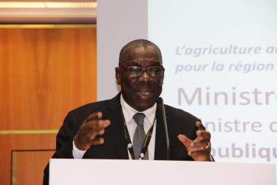 Nango Dembélé, Ministre de l’Agriculture du Mali à la conférence organisée par le Cirad et l'AFD au SIA 2019 © M. Adell, Cirad