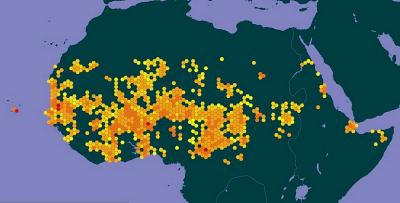 La carte des donnes Flotrop sur le site du GIBF &copy; OpenStreetMap contributors, &copy; OpenMapTiles, GBIF