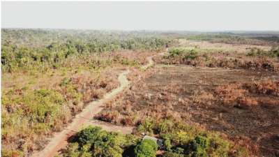 Photo 1. Les incendies affectent toutes les composantes du paysage, que ce soit dans les zones cultivées ou les forêts, comme ici dans ce périmètre de réforme agraire qui côtoie la Réserve Indienne du Haut rio Guamá, à Paragominas. La prévention, le combat, les alternatives à l’usage du feu, rendent urgente une collaboration entre tous les acteurs: l’intelligence territoriale doit permettre de trouver des solutions acceptables par tous, pour éviter des désastres en saison sèche.